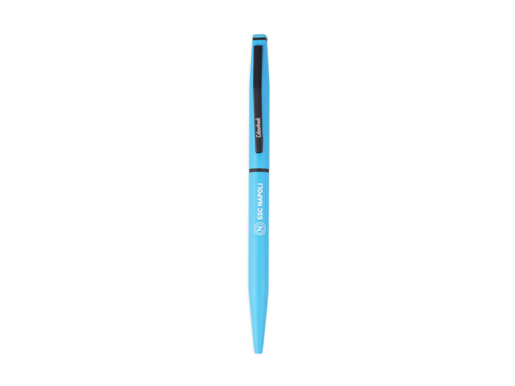 Penna a scatto con evidenziatore colore blu ssc napoli