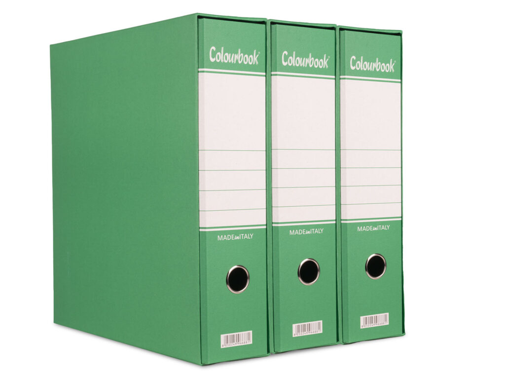 Set 3 registratori con custodia Colour Verde Dorso 8cm